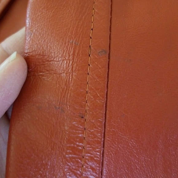 Freaking Rad Orange Vintage Leather Skirt - Picture 8 of 8